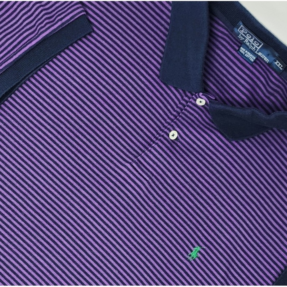 Polo by Ralph Lauren Navy and Purple Striped Polo